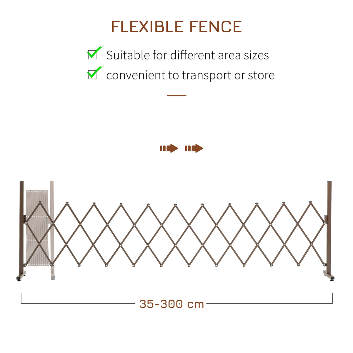 Outsunny expanding trellis fence extended to 300 cm and folded for compact storage