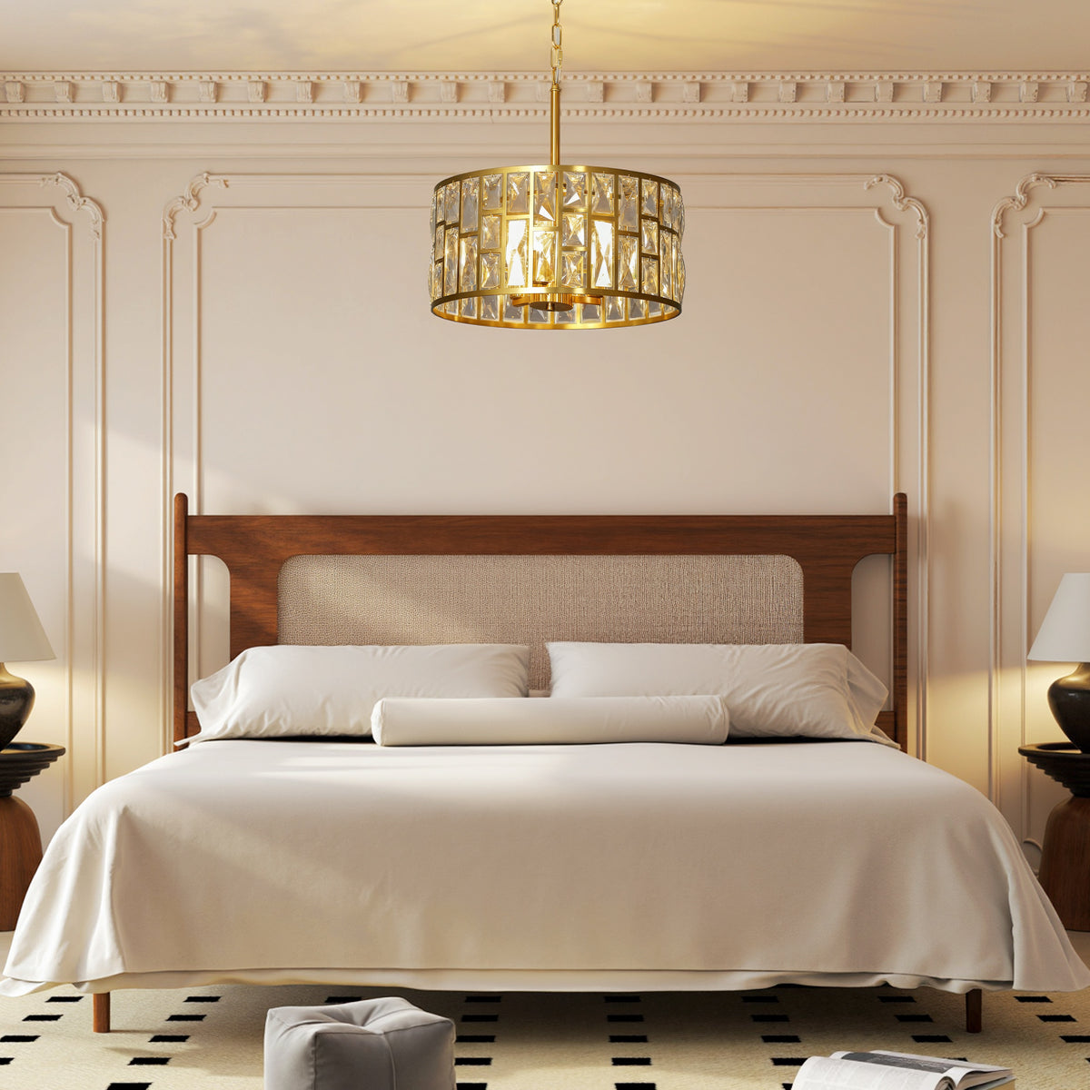 HOMCOM 72 Glass Crystallite Chandelier - Gold-Tone