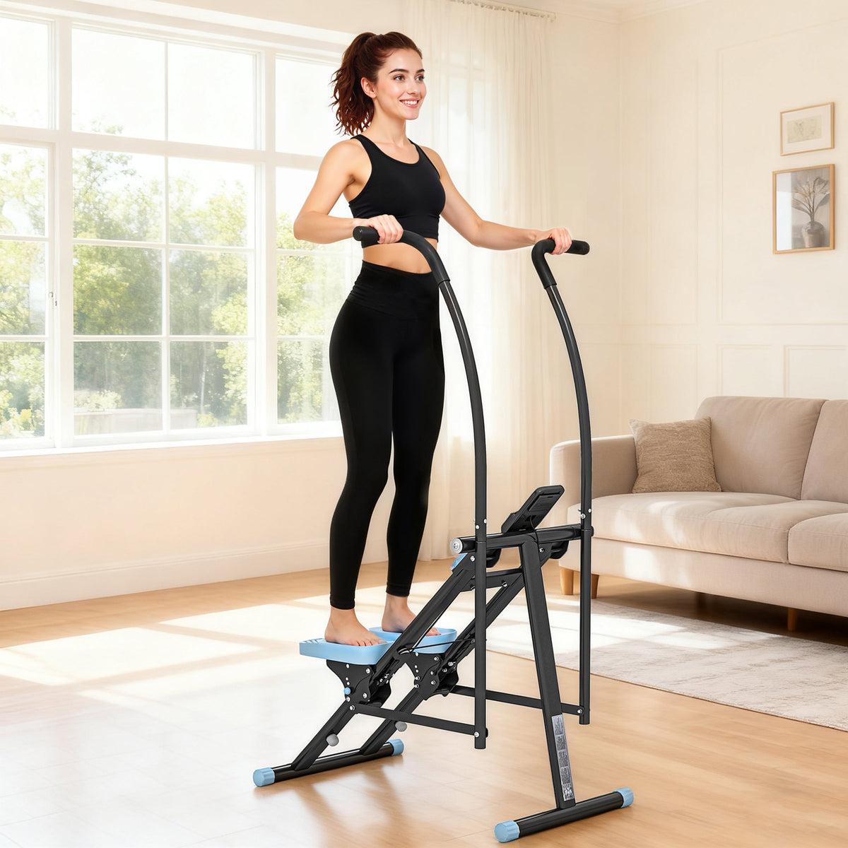 SPORTNOW Stair Stepper for Home Gym Exercise, Vertical Climber Machine with LCD Monitor & Adjustable Pedals for Workout