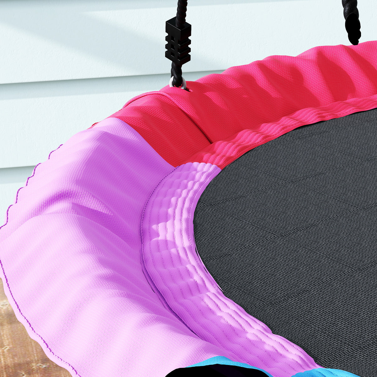AIYAPLAY Tree Swing Seat, 120cm Kids Saucer Swing with Adjustable Ropes and Tree Straps, 300kg Capacity, Multicolour