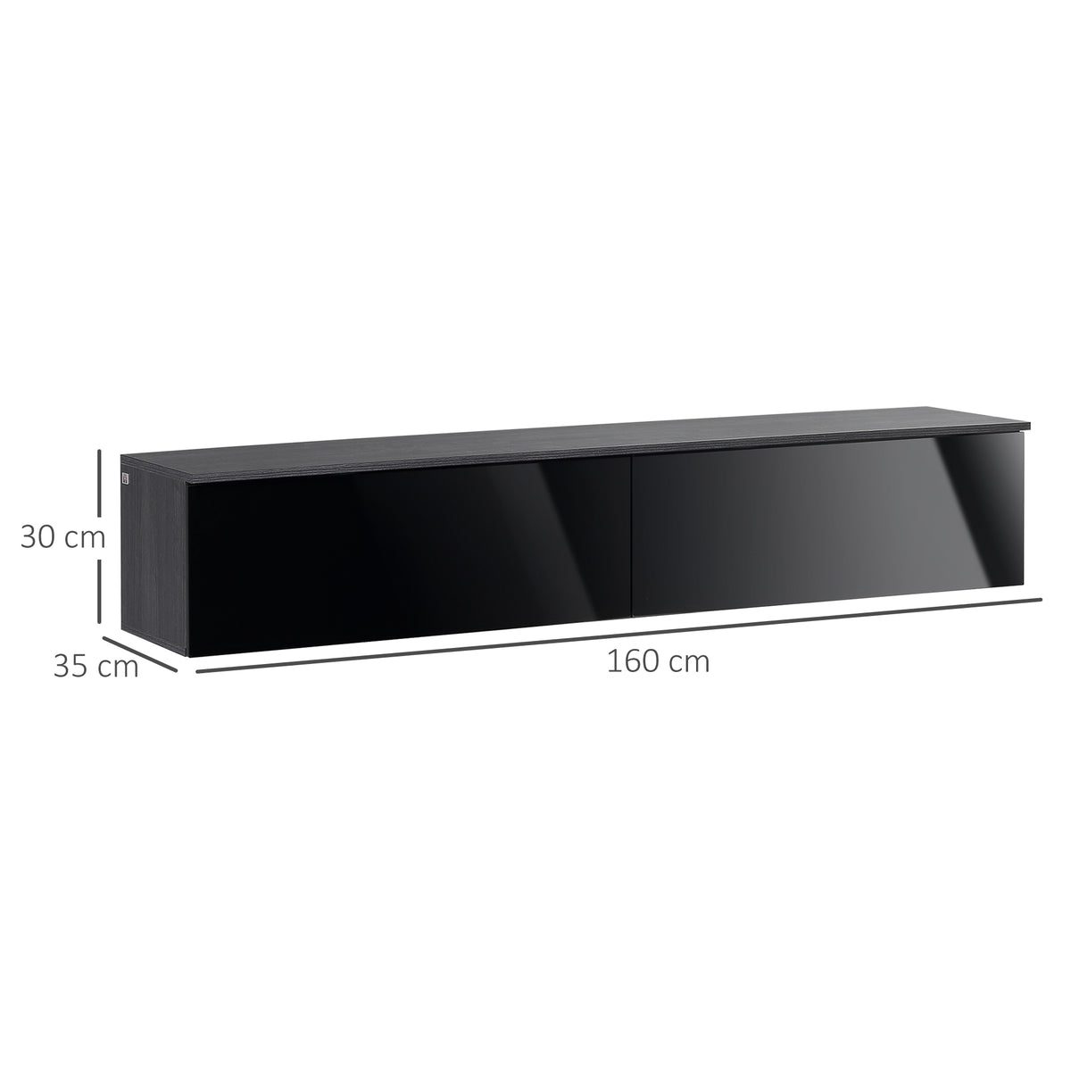 HOMCOM 160 cm floating TV cabinet, 35 cm deep and 30 cm high