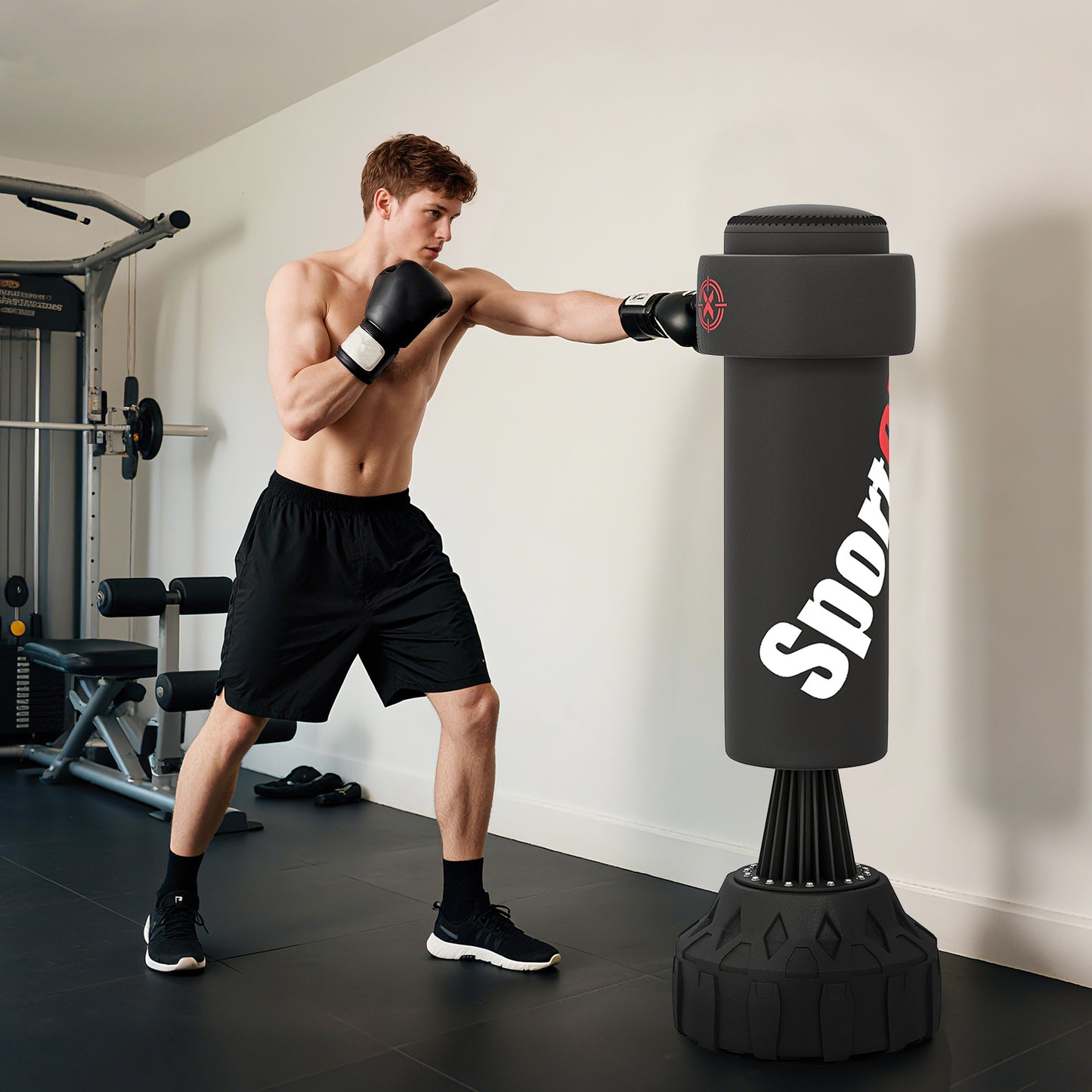 SPORTNOW 175cm Heavy Boxing Bag with Stand and Suction Cup Base