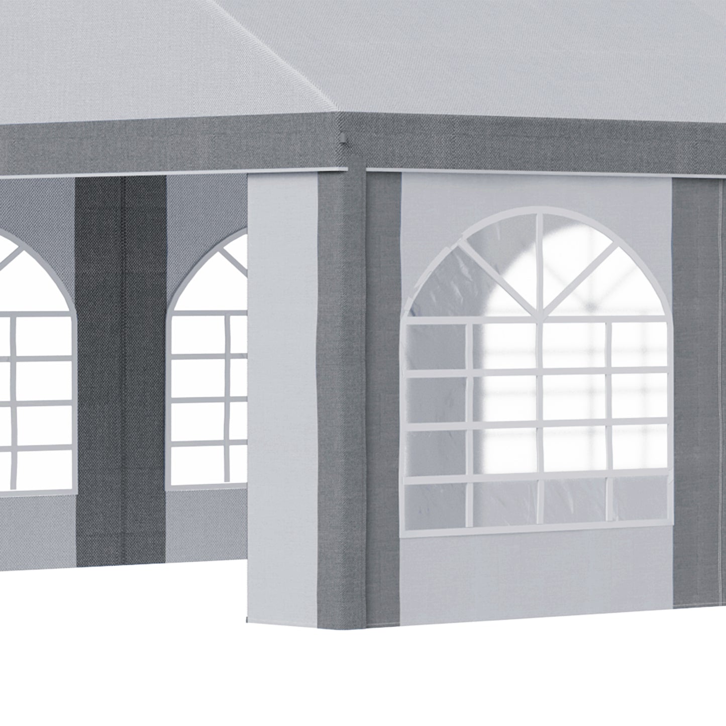 Outsunny 8m x 4m Marquee Gazebo with Sides, Level 4 Wind Protection & Waterproof, Light Grey
