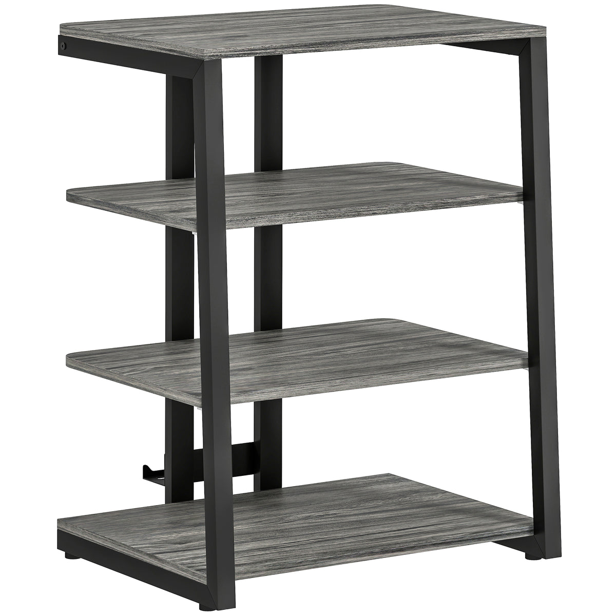 Photo of HOMCOM HiFi Stand, with Four Storage Shelves - Dark Grey in Grey colour on a white background