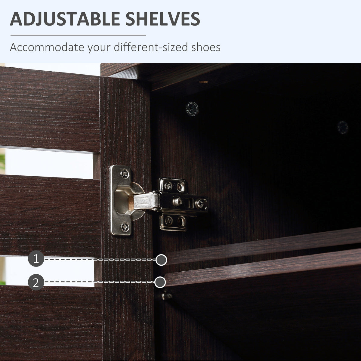 HOMCOM 15 Shoe Storage Cabinet - Wood-Effect