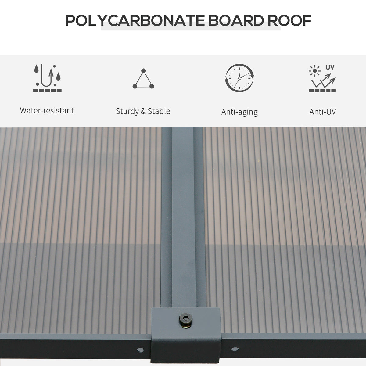 Outsunny gazebo polycarbonate roof panels with aluminum support frame