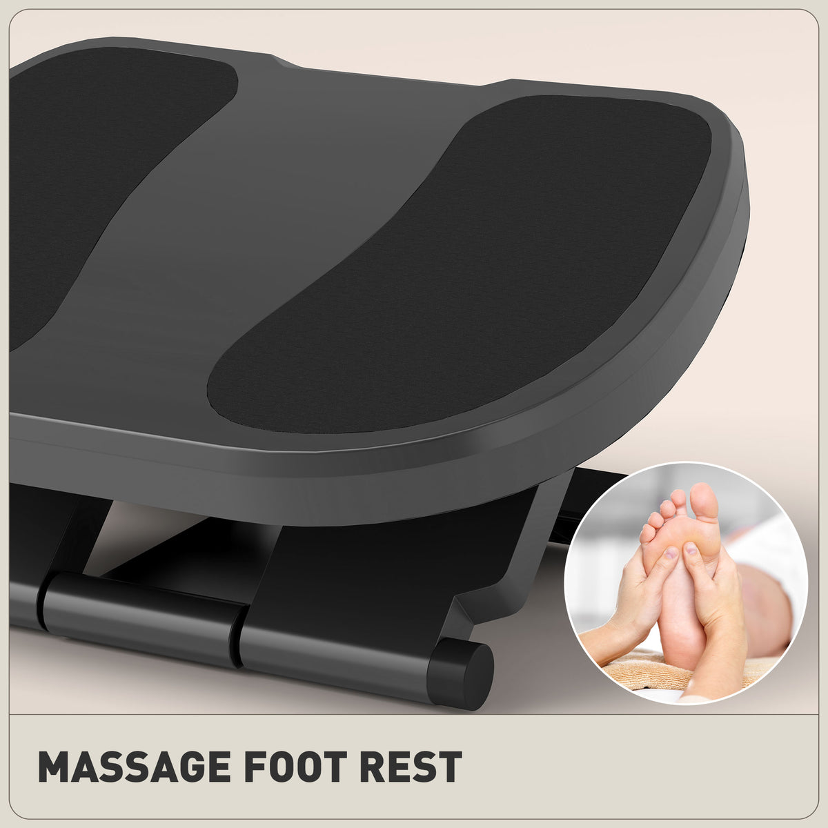 HOMCOM footrest close-up showing textured foot pads and tilting support base