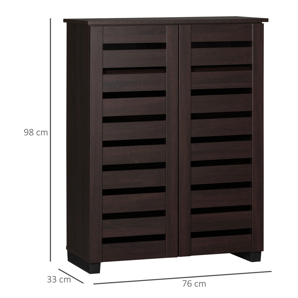 HOMCOM 15 Shoe Storage Cabinet - Wood-Effect