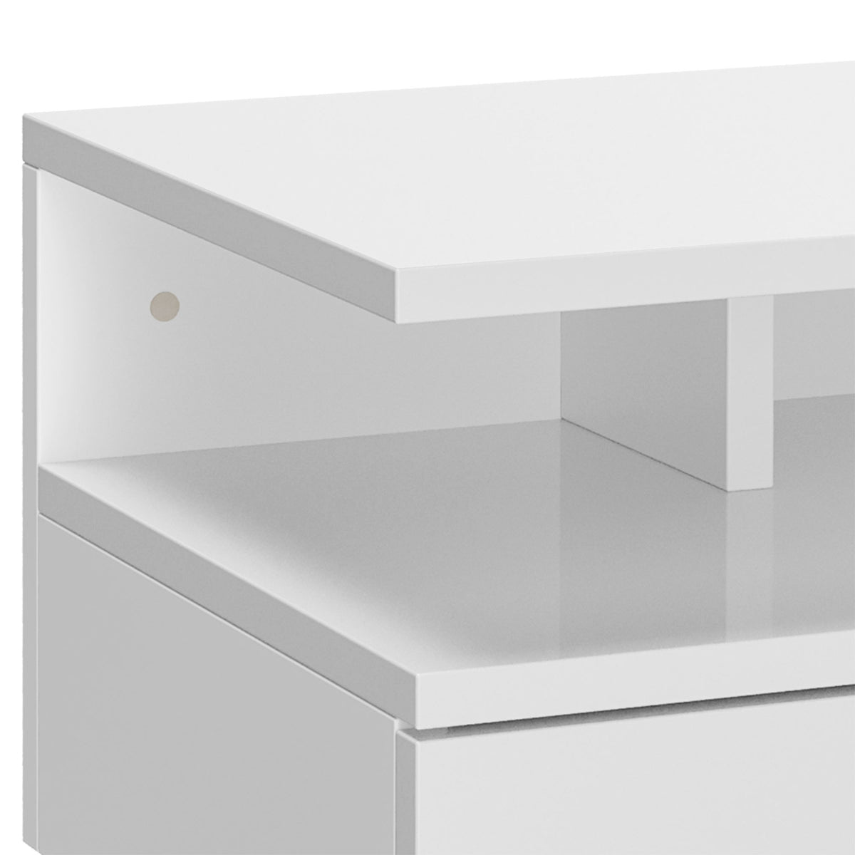 HOMCOM Set of Two Floating High Gloss Bedside Tables - White