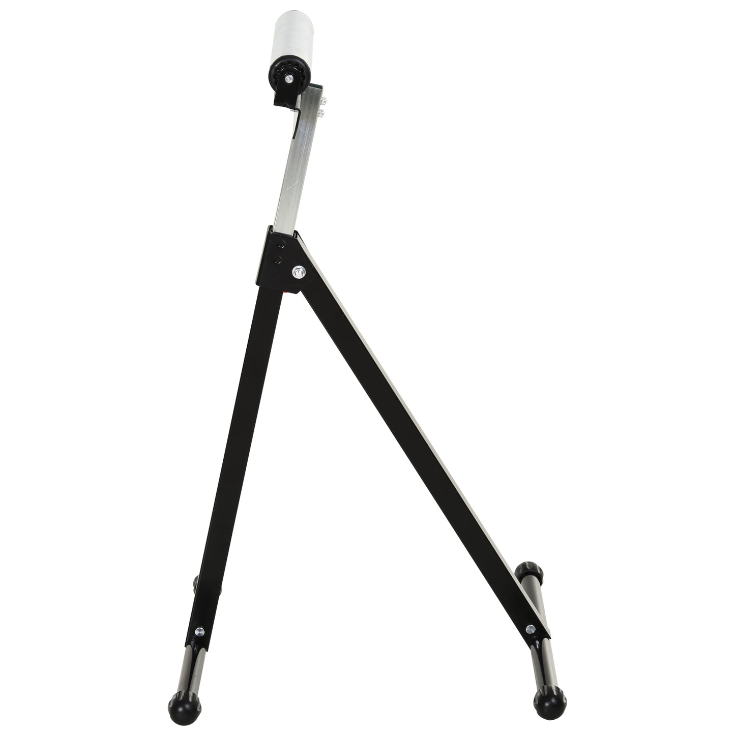 HOMCOM Set of 2 Folding Roller Stand, Material Support Pedestal with Ball Bearing Roller Height Adjustable Portable, Metal Construction, Black