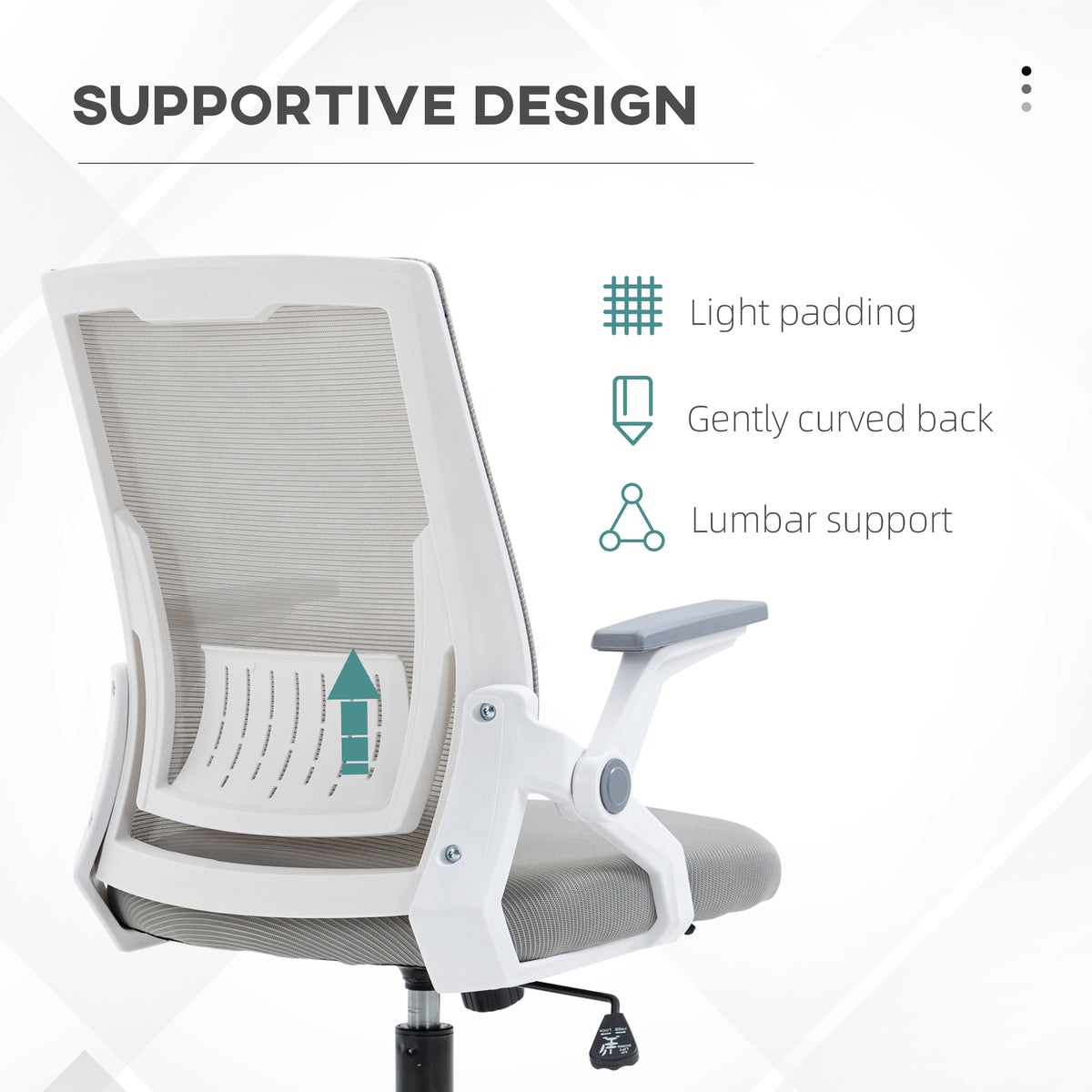 Vinsetto office chair rear view showing mesh back and lumbar support