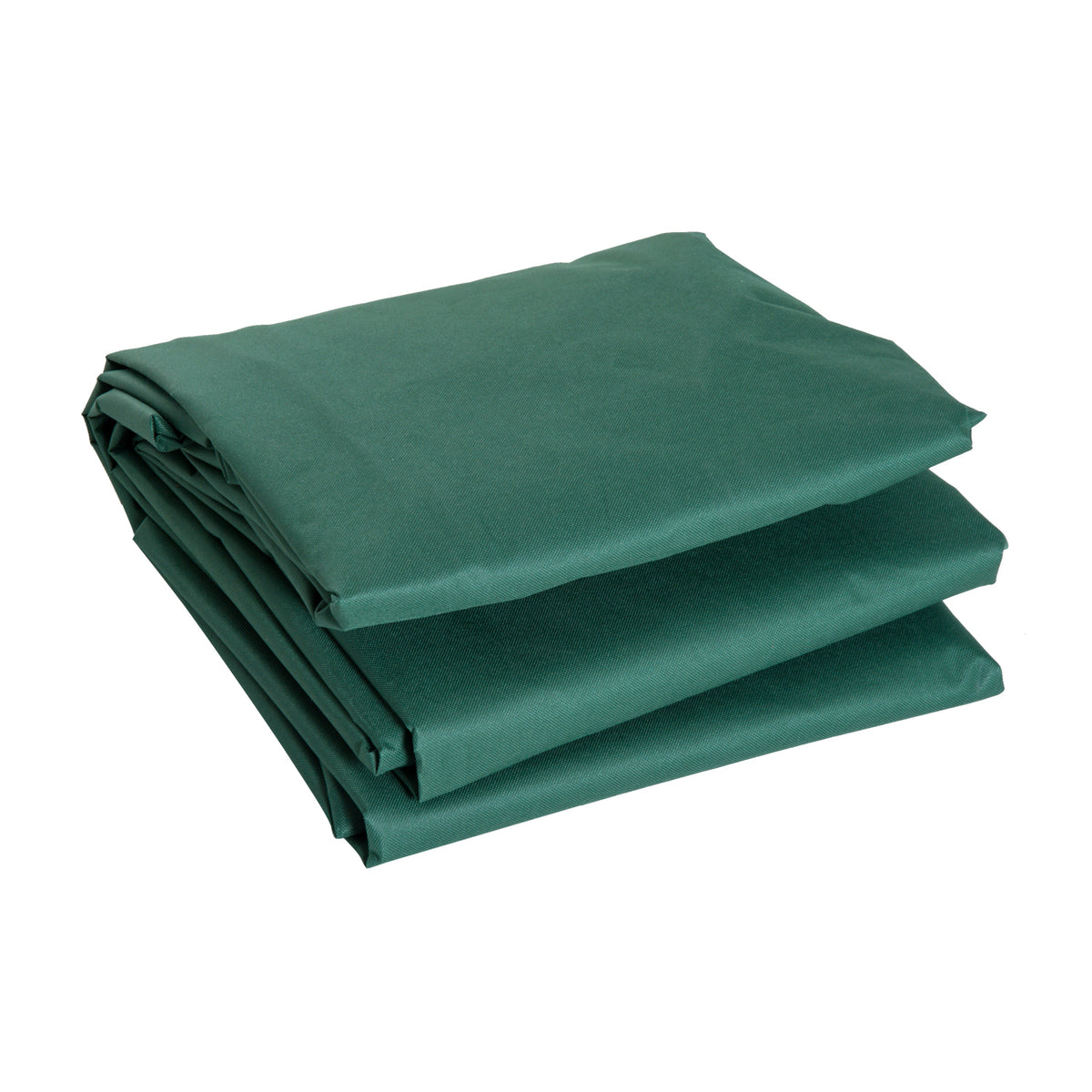 Folded green rectangular outdoor furniture cover