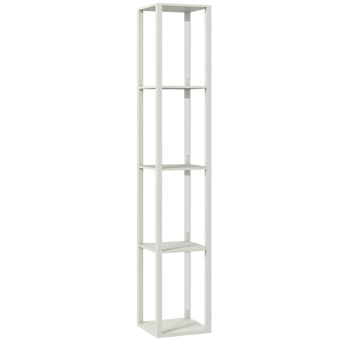 Photo of HOMCOM Floor Lamp with Shelves and 3 Brightness Levels - Oak in Oak colour on a white background