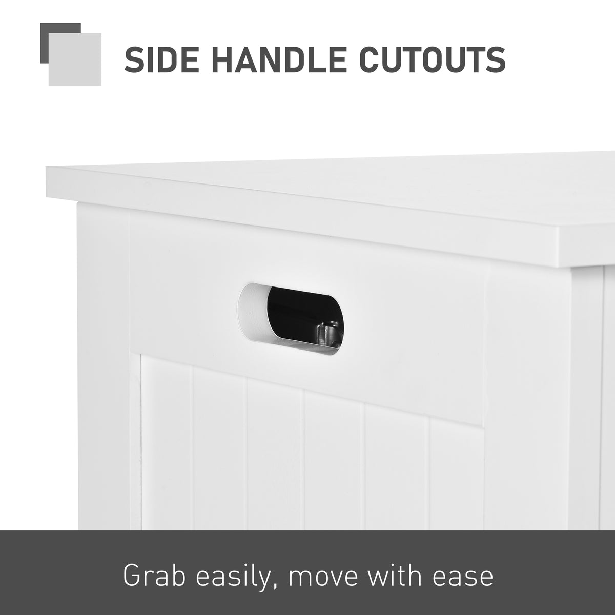 White chest side panel with oval handle cutout