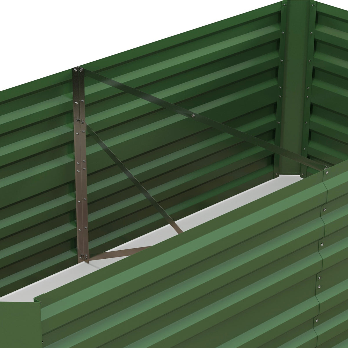 Outsunny Set of 2 Raised Beds for Garden, Galvanised Steel Outdoor Planters with Multi-reinforced Rods for Vegetables, Plants, Flowers and Herbs, 180 x 90 x 59 cm, Green