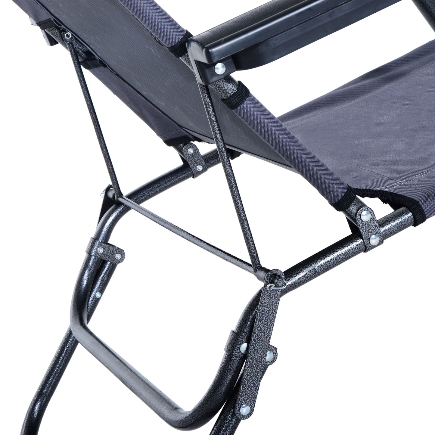 Outsunny 2 in 1 Folding Sun Lounger Reclining Garden Chair Set of 2 with 2-Level Adjustable Backrest, Outdoor Zero Gravity Recliner Garden Chairs with Head Pillow and Armrests, Grey