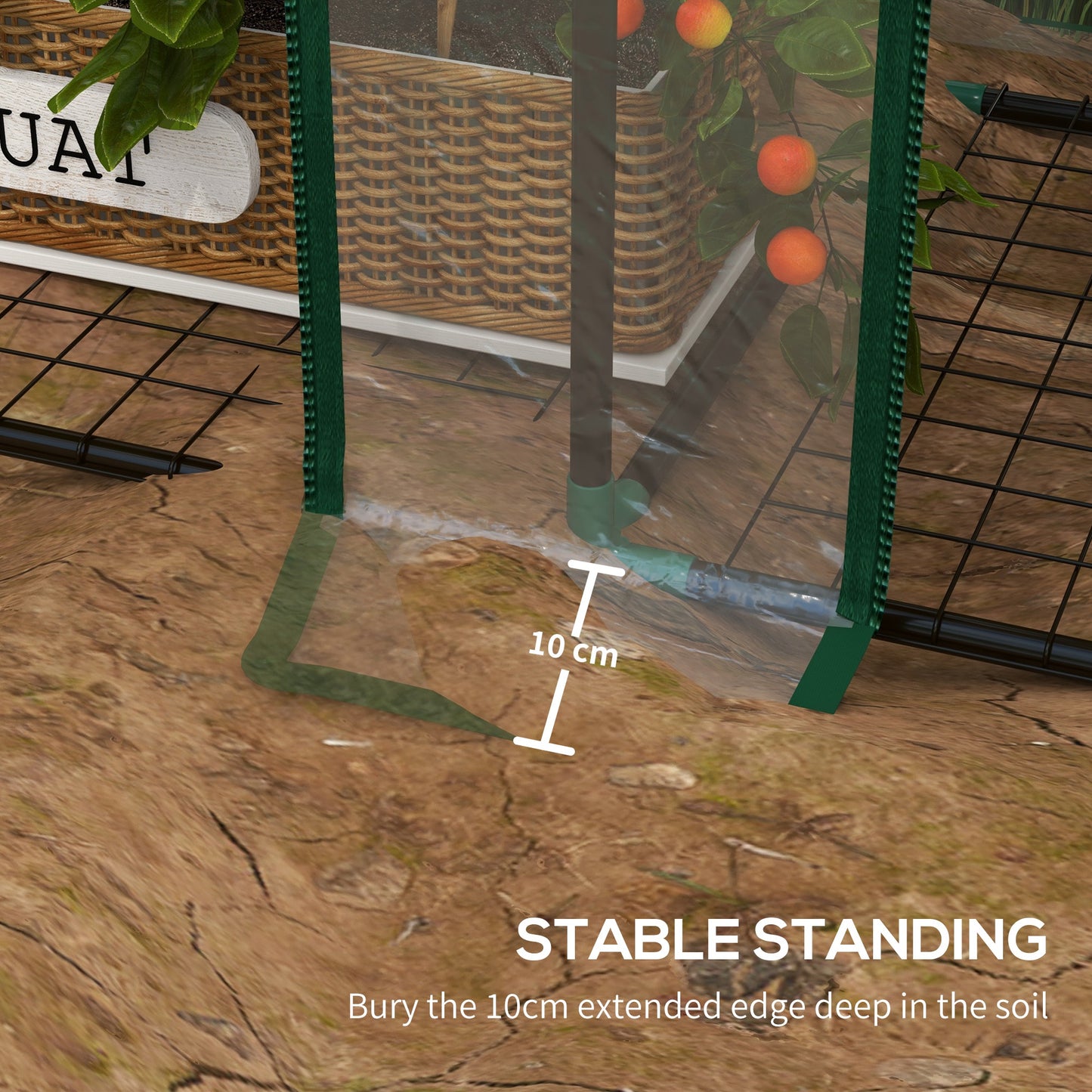 Outsunny 46 x 143cm Six-Shelf Greenhouse