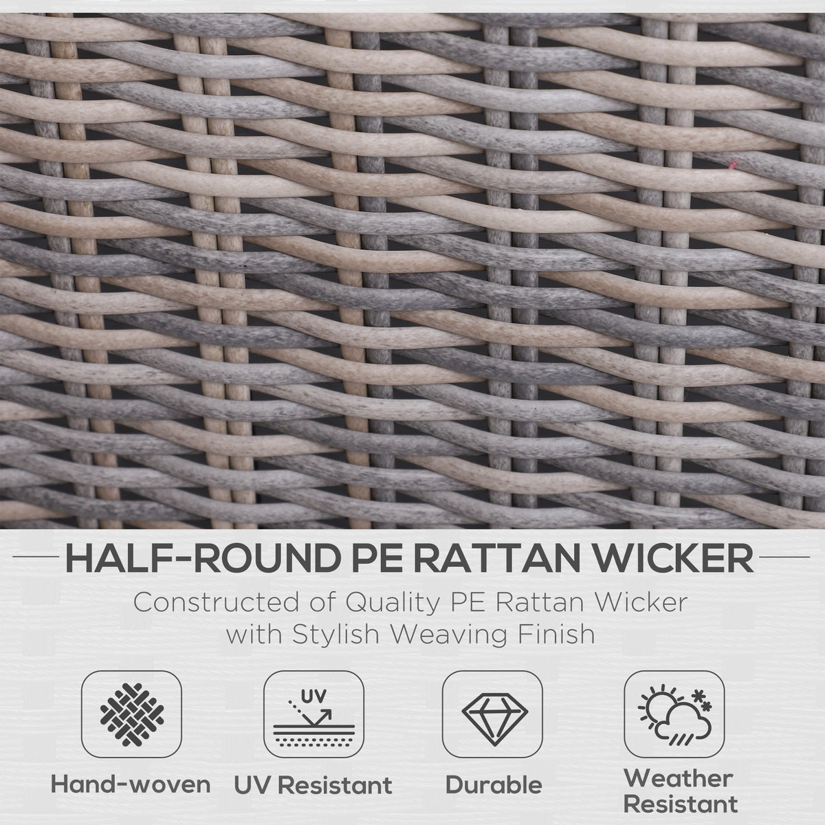 Close-up of the mixed-brown woven PE rattan wicker used in the Outsunny patio set