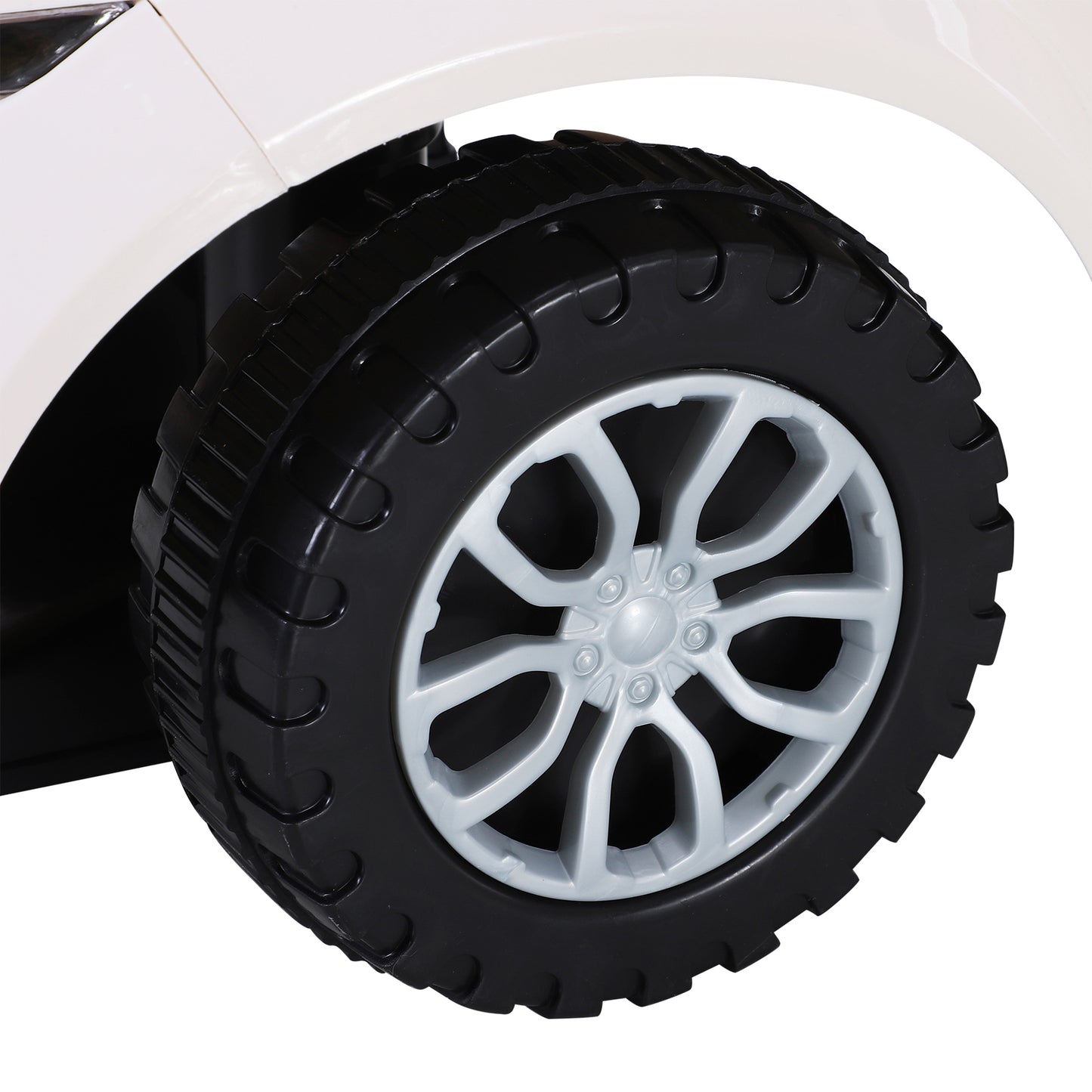 HOMCOM 3-in-1 Ride On Car Foot To Floor Slider Toddler w/ Horn Steering Wheel NO POWER Manual Under Seat Storage Secure Design for 1-3 Year Old White