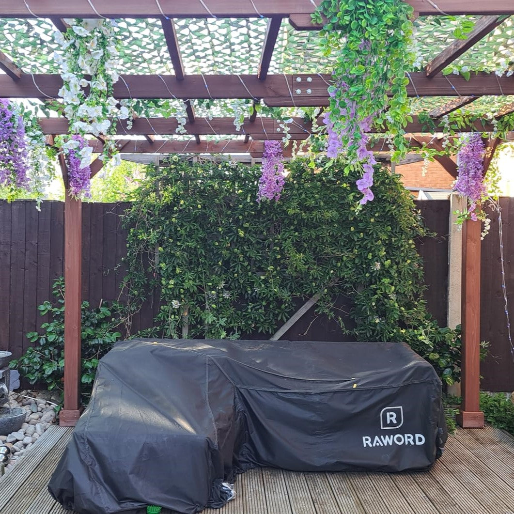 Outsunny 3.3 x 3.3 m Wooden Pergola Kit, Graden Pergola Gazebo Grape Trellis with Stable Structure for Climbing Vines, Flowers