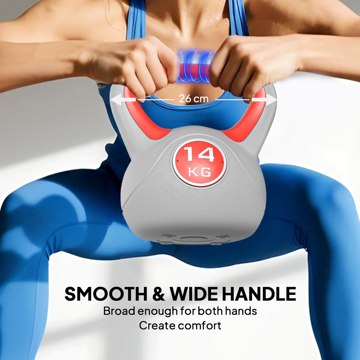 SPORTNOW 14 kg kettlebell with a wide, two-handed handle
