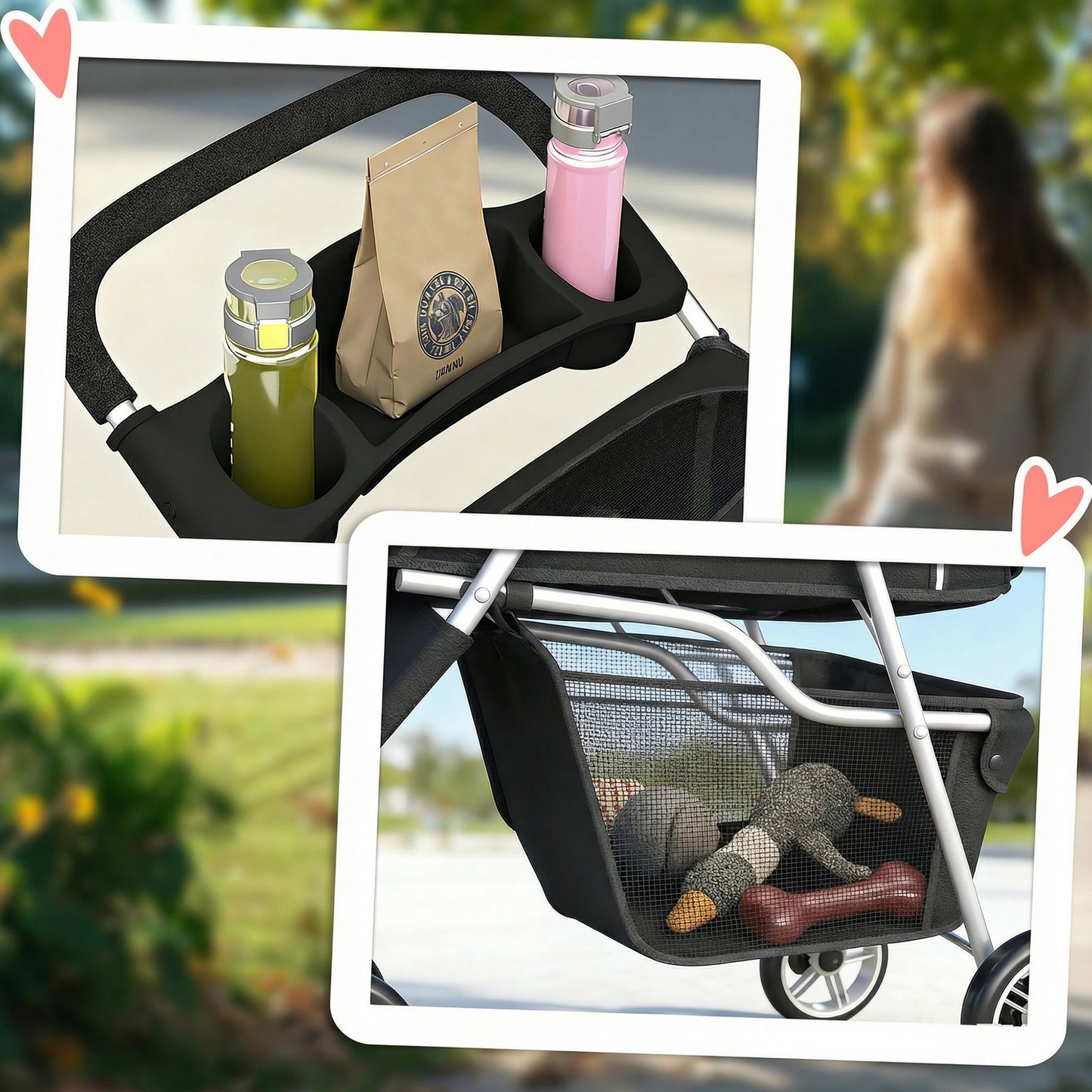 PawHut 3 Wheel Pet Stroller for Small and Miniature Dogs, Black