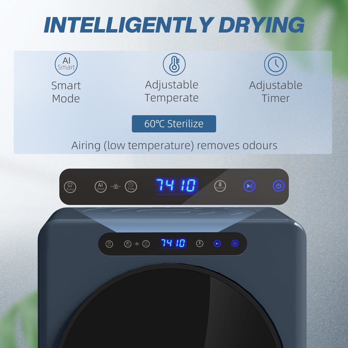 HOMCOM 5 kg Compact 40-60℃ Tumble Dryer Blue