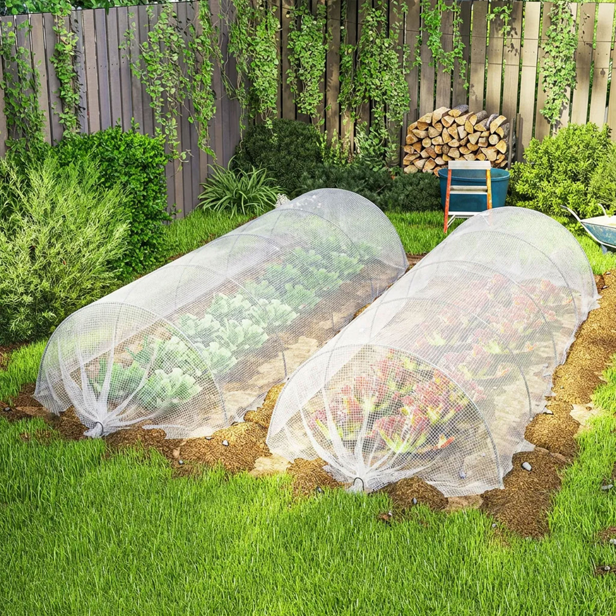 Outsunny 4 x 6m Waterproof Tarpaulin, Heavy Duty 140GSM Tear-Resistant PE Tarp with Reinforced Grommets, UV Protected Cover