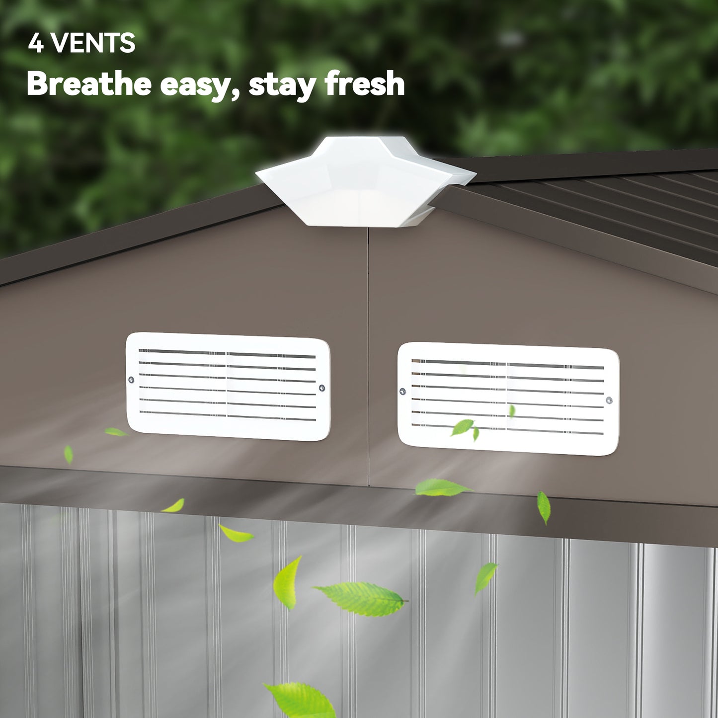 Outsunny 7 x 4ft Metal Garden Shed, Outdoor Storage Tool House with Ventilation Slots, Brown