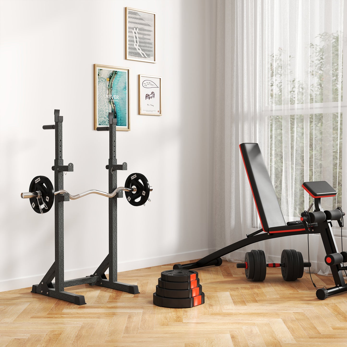 SPORTNOW Weight Plates Set, with Two 7.5kg and Two 5kg weights, Black