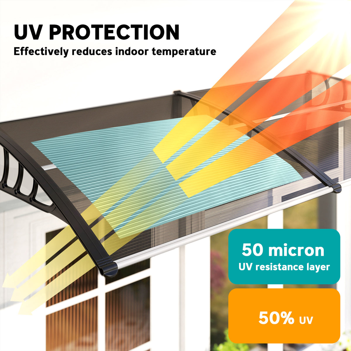 Outsunny brown canopy with translucent roof and UV-resistant coating