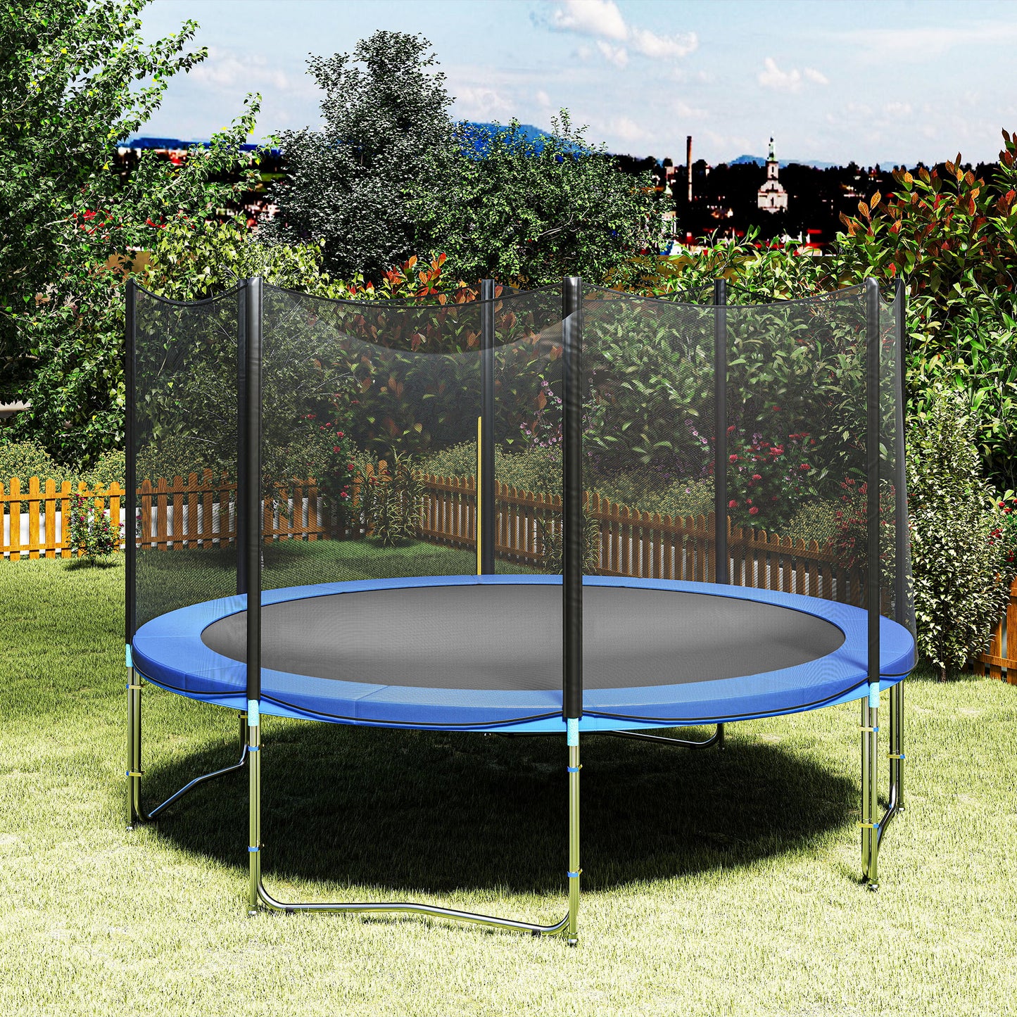 HOMCOM 12ft Trampoline Pad, Φ366cm Trampoline Accessories Surround Pad Thick Foam Pads Padding Replacement Spare, Blue