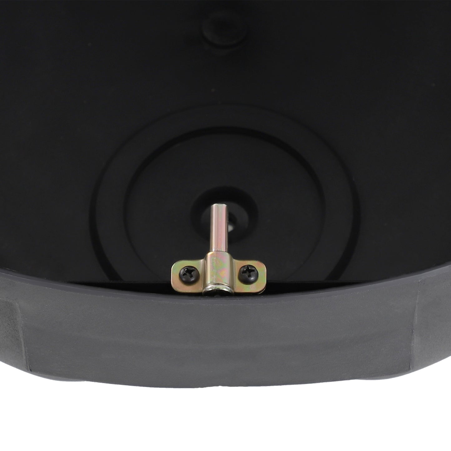 Close-up of the metal latch mechanism inside the motorcycle top box