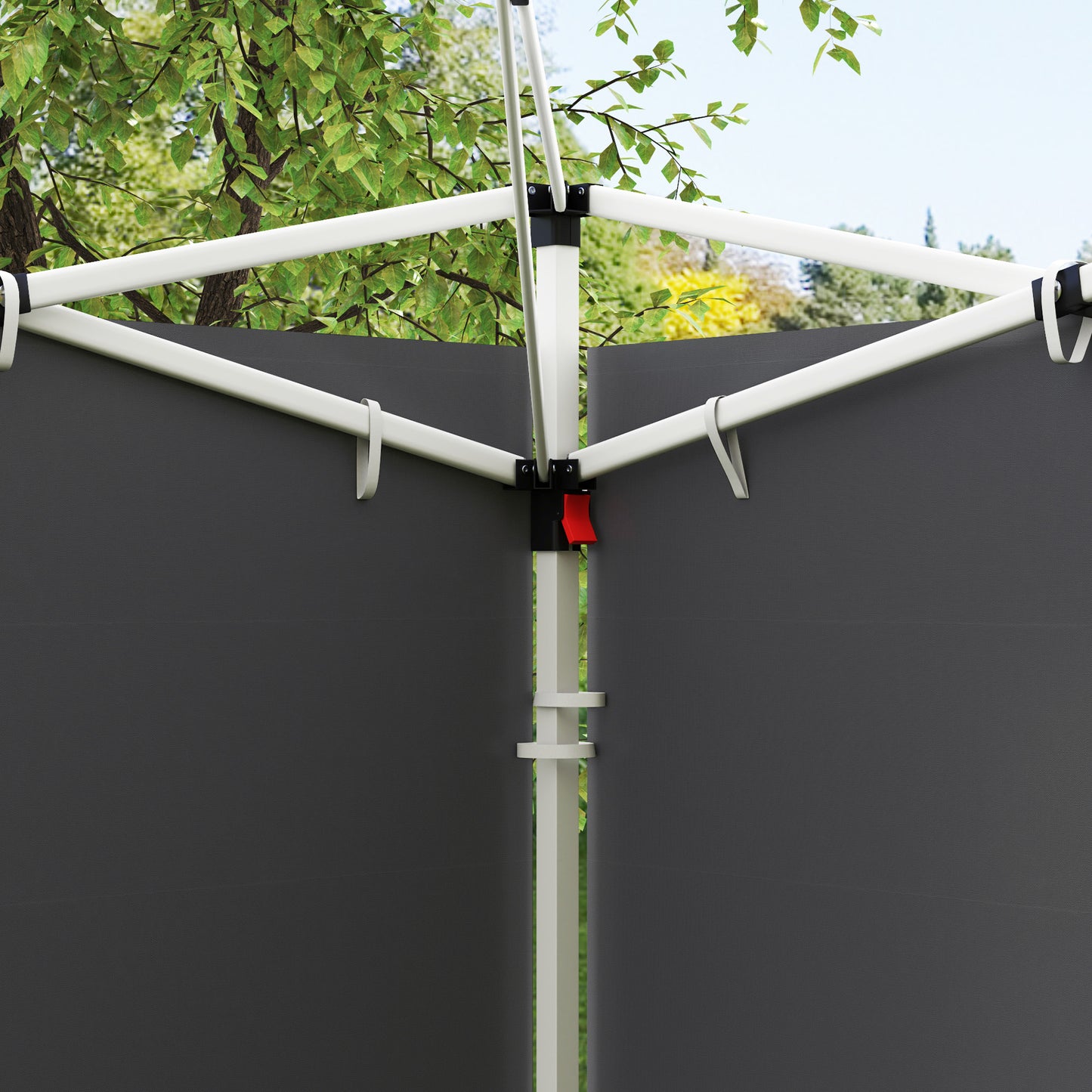 Outsunny 2.95 Meters Gazebo Replaceable Exchangeable Side Panel Wall Panels Walls With Window, Dark Grey