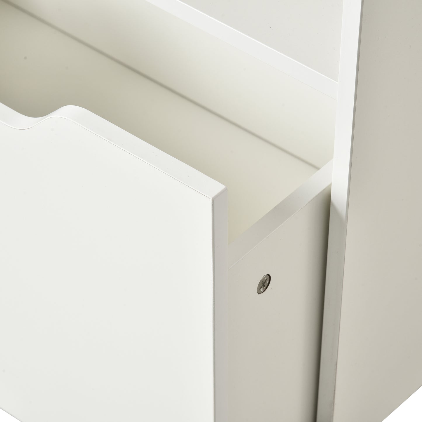 HOMCOM Kids Bookshelf, Toy Organiser, with Storage Drawer, Wheels - White