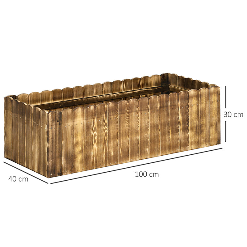 Outsunny wooden planter box with 100 x 40 x 30 cm dimensions