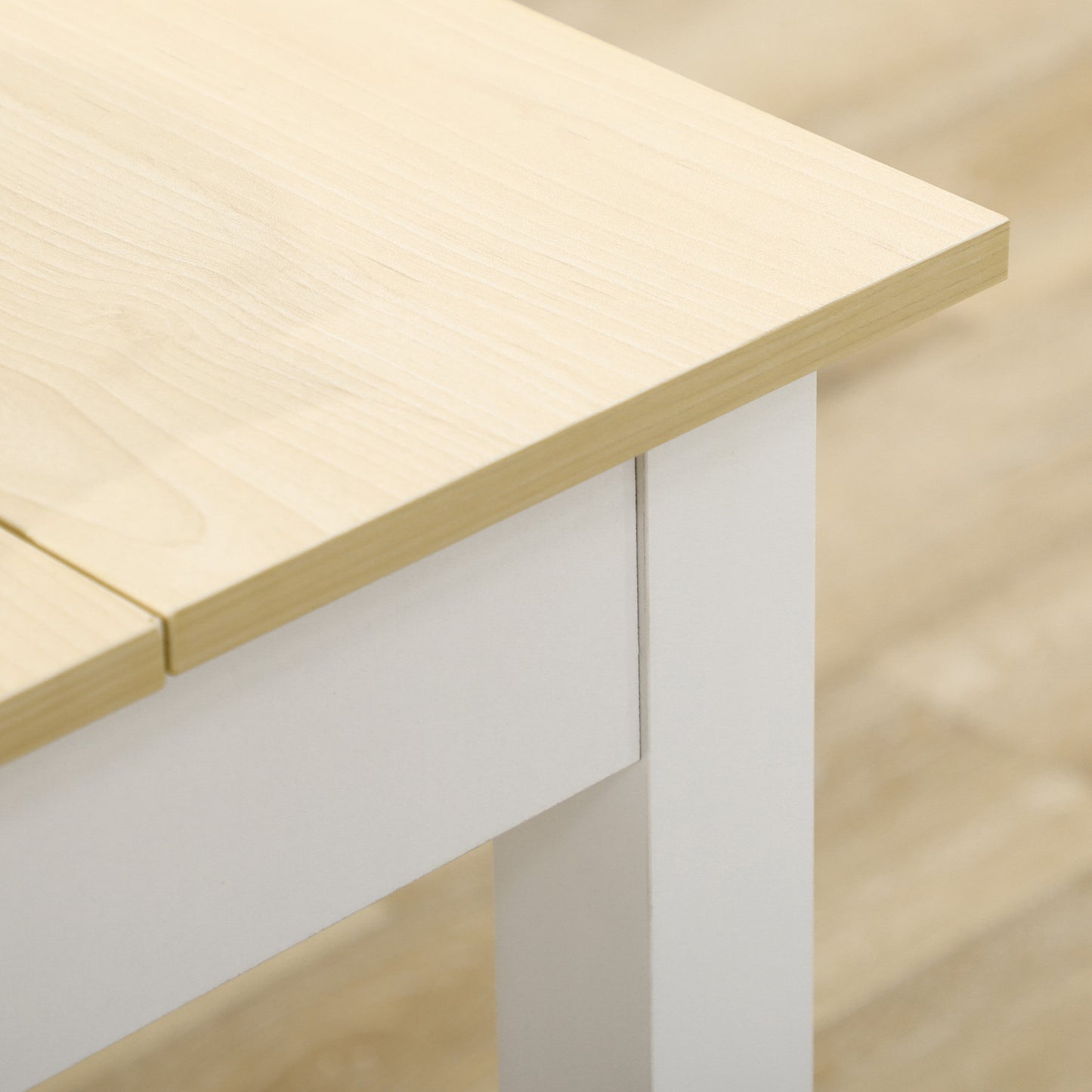HOMCOM Dining Table for 4 to 6, Modern Kitchen Table with Wood Effect Tabletop, Thick Legs, 120L x 70W x 75Hcm, for Dining Room, Kitchen, Living Room, Oak
