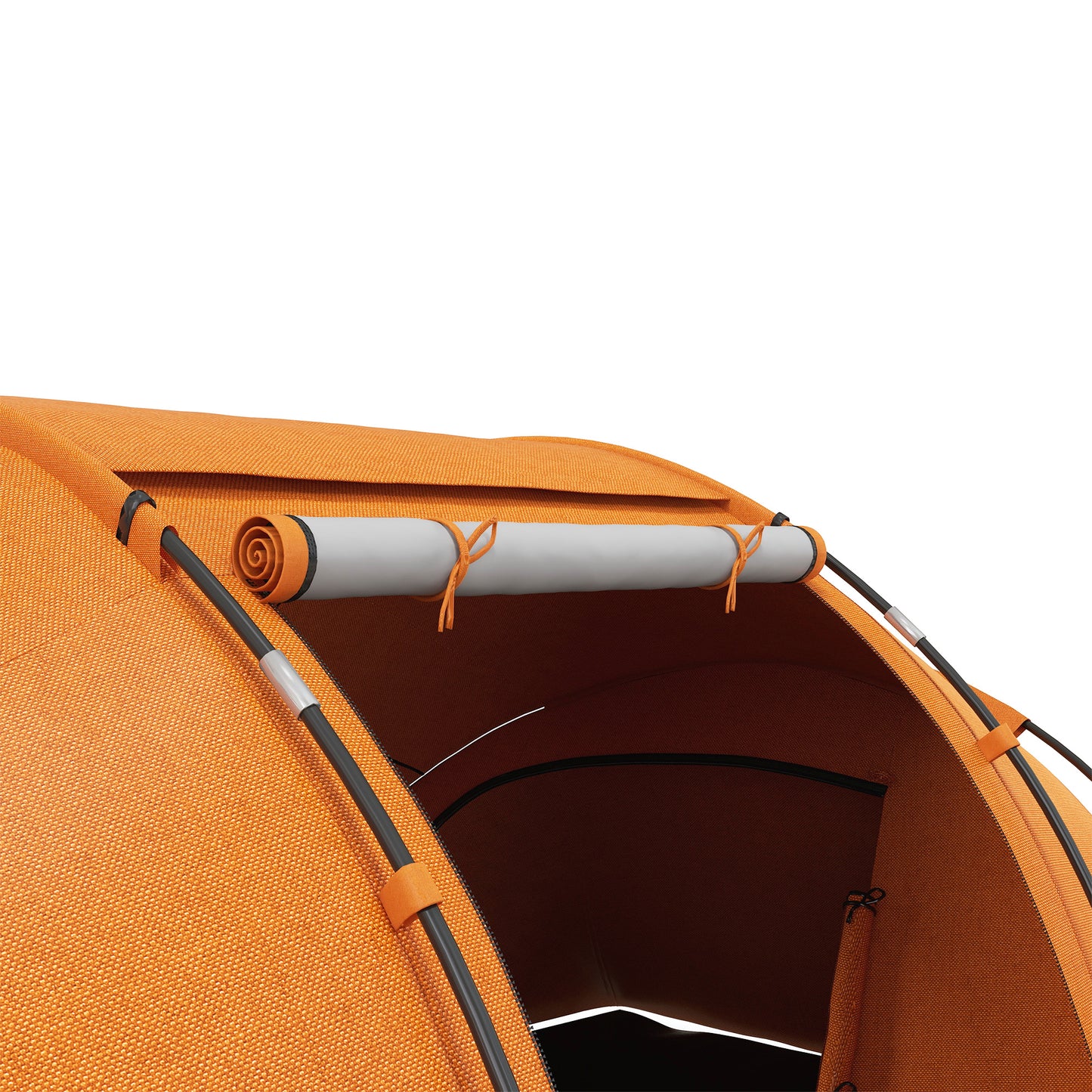 Outsunny 4 Man Camping Tent, UV Protection Tunnel Tent with 2 Bedrooms and Living Area, Large Hiking Sun Shelter, 430 x 240 x 170 cm, Orange