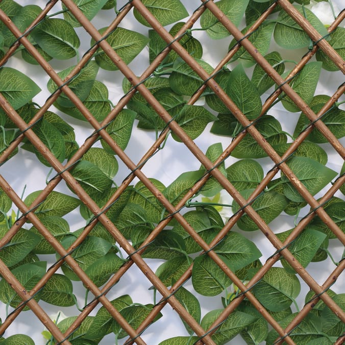 Expandable Willow Trellis - Lavender Wisteria Design, Garden Décor, Artificial