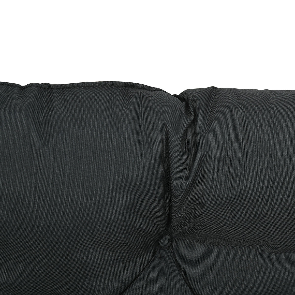 Outsunny 2 Seater Bench Pad, Garden Swing Chair Cushion with Back and Ties, Tufted Style Garden Furniture Window Seat Cushion for Indoor and Outdoor Use, 98 x 100 cm, Black