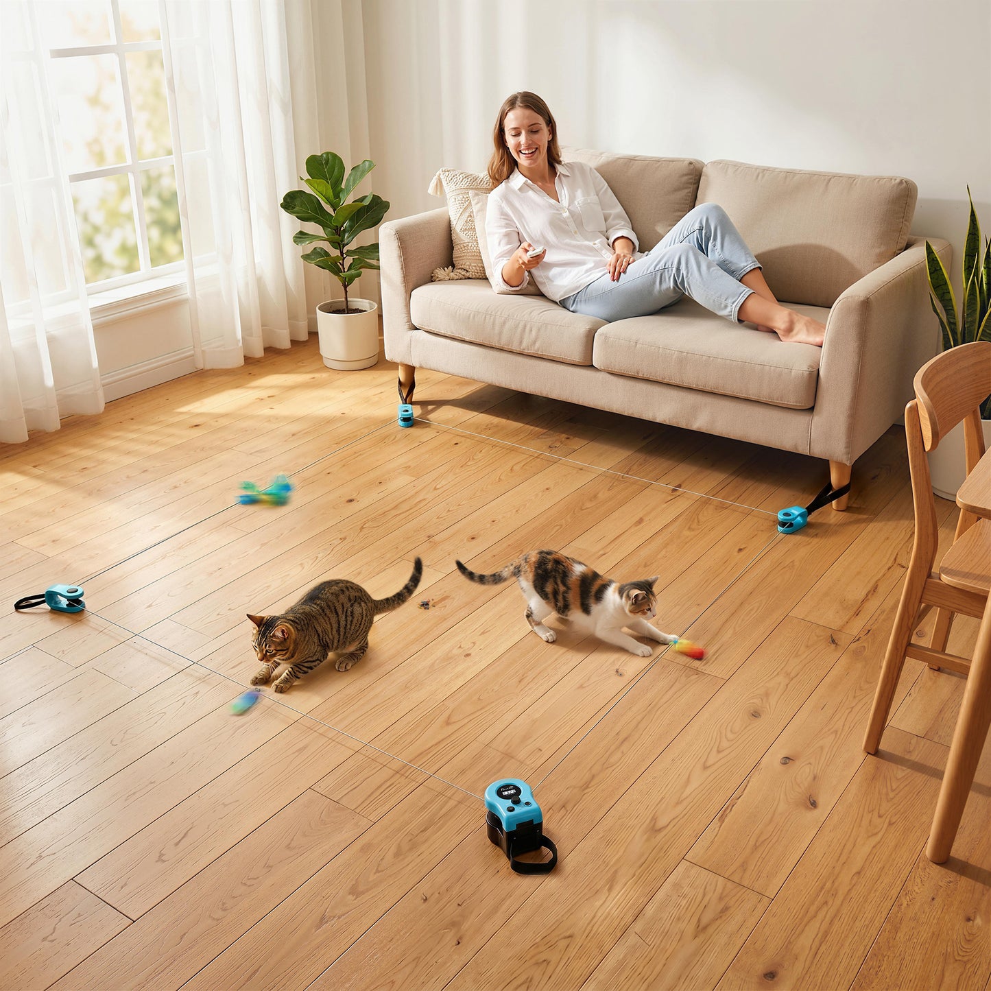 PawHut Interactive Cat Toy for Indoor Kittens & Adult with Adjustable Speed, DIY Track & Mouse Sound