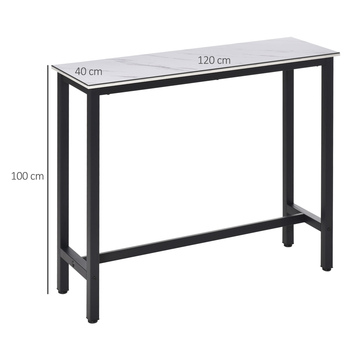 HOMCOM bar table, 120 cm long, 40 cm deep, and 100 cm high