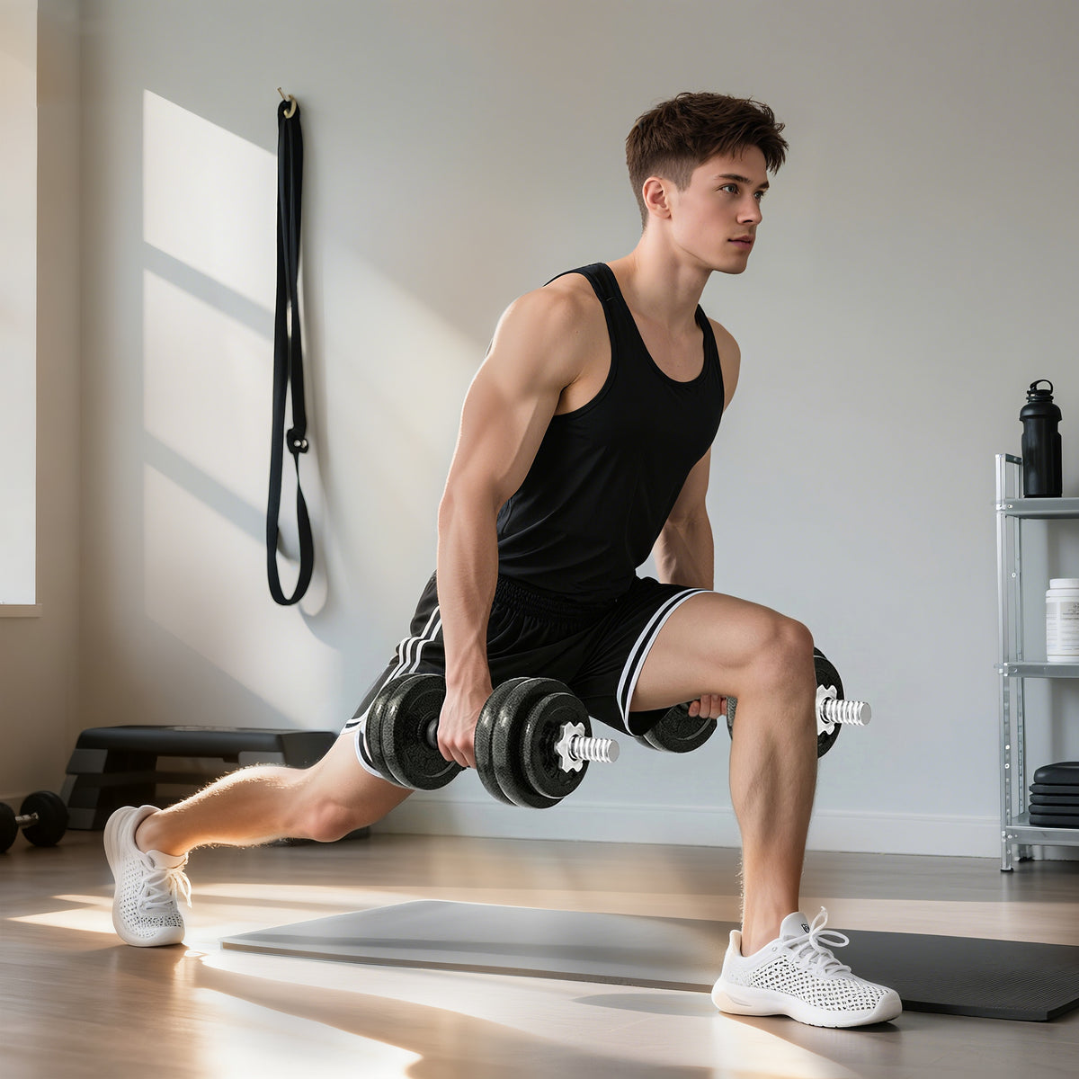 SPORTNOW 2-in-1 Adjustable Dumbbells Set, 30kg Cast Iron Weights Dumbbells Set with Non-Slip Grip for Strength Training, Weight Lifting, Bodybuilding, Home Gym Workout Equipment for Men & Women