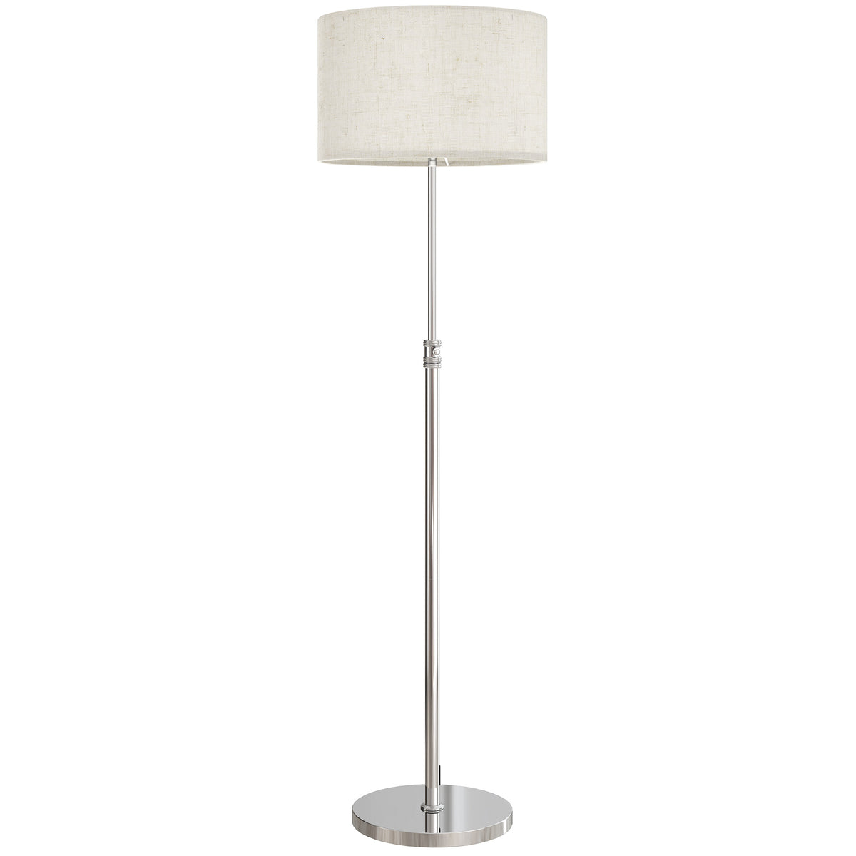 Photo of HOMCOM Floor Lamp with Remote, Height Adjustable Standing Lamp with Linen Shade, Dimmable with 3000K-6000K Adjustable Colour Temperatures, Foot Switch for Living Room Bedroom Office, Silver Tone in Tone colour on a white background