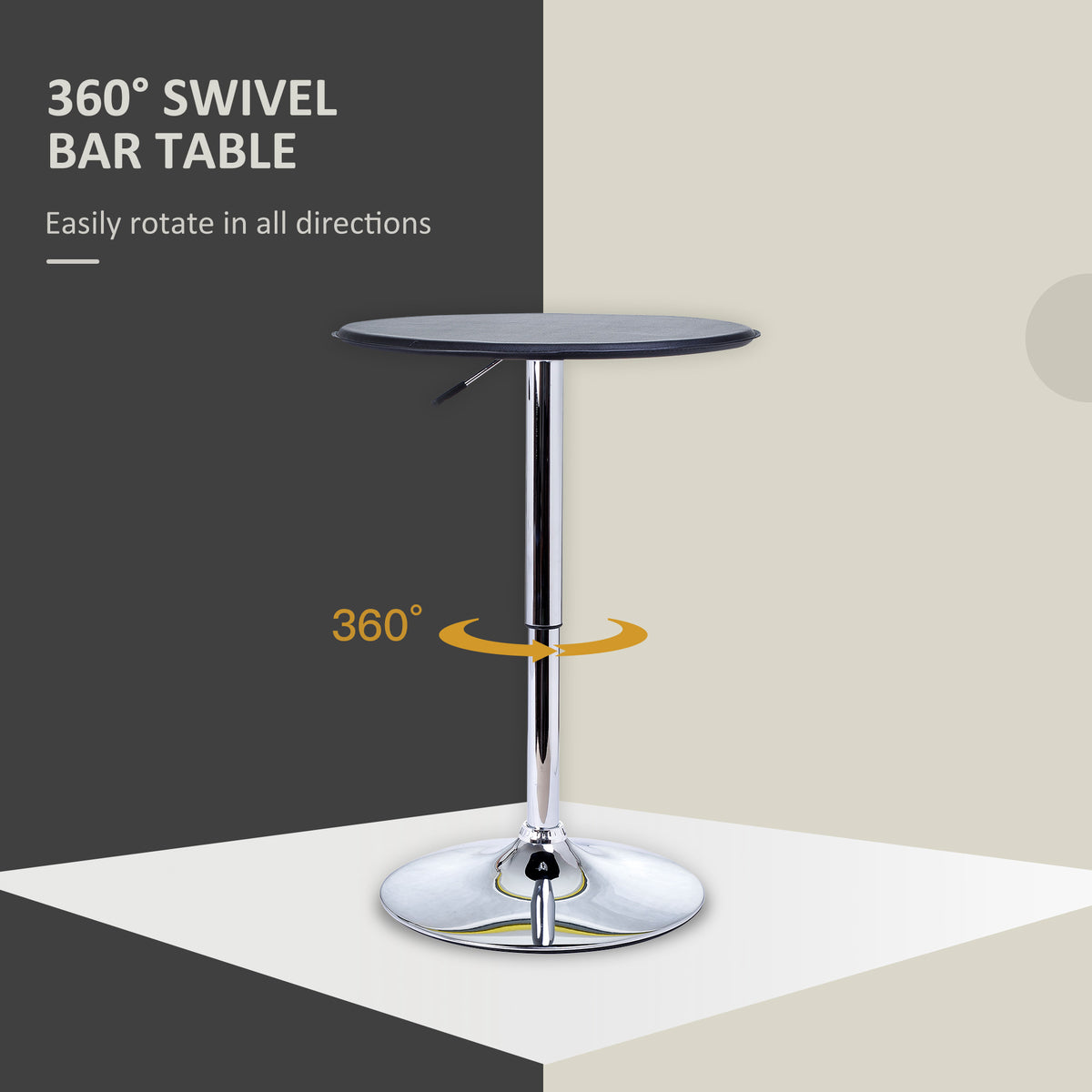 HOMCOM round bar table with a 360-degree swivel top