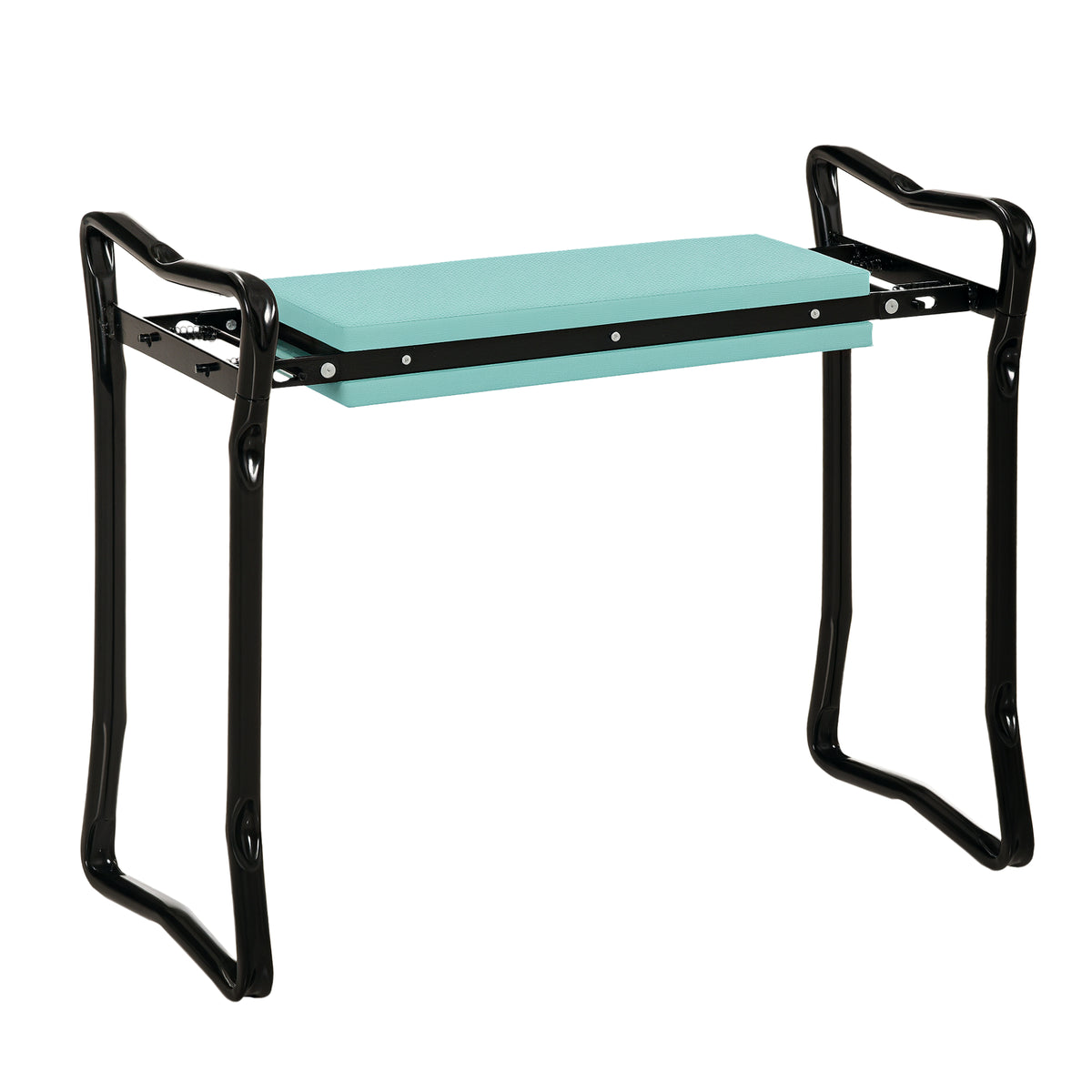 Outsunny green garden kneeler seat with padded top and black folding steel frame