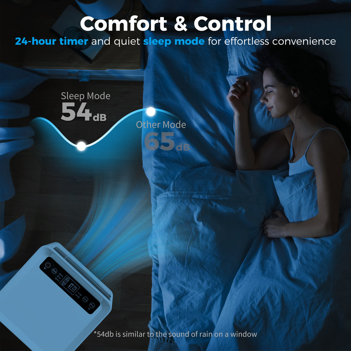 HOMCOM portable air conditioner with sleep mode and quiet operation