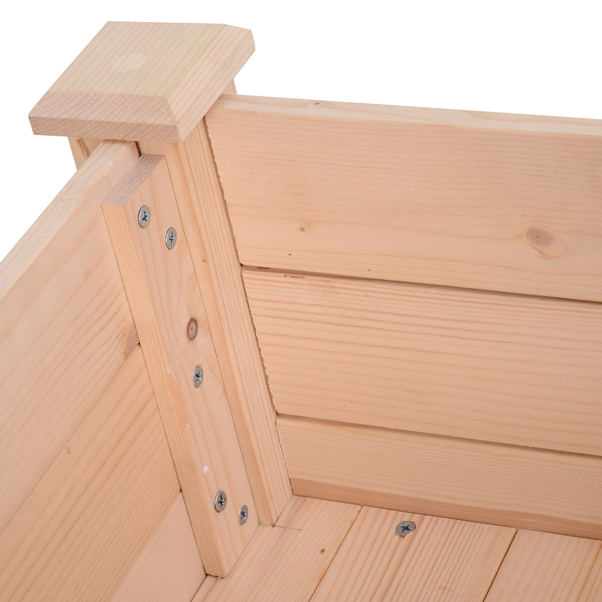 Outsunny Garden Wooden Planters, Rectangular Raised Bed,Flower Box, Fir Wood Indoor/Outdoor, Oak Tone, 86L x 46W x 76Hcm