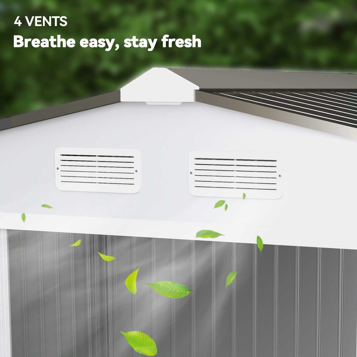Outsunny Metal 9 x 6FT Bike Shed, Mobility Scooter Shed House with Foundation Kit, Ventilation, Silver