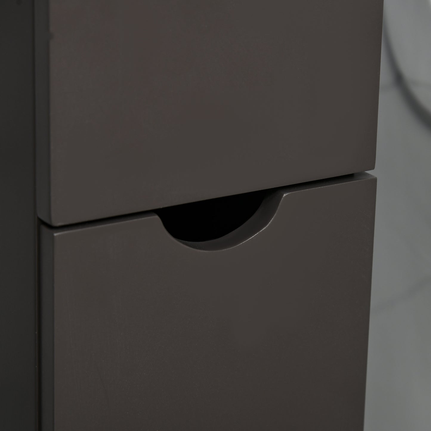 HOMCOM Tall Bathroom Cabinet, Freestanding Slim Bathroom Storage Cabinet with 2-Tier Open Shelf and 2 Drawers for Small Space, Narrow Cupboard Storage Unit, Brown